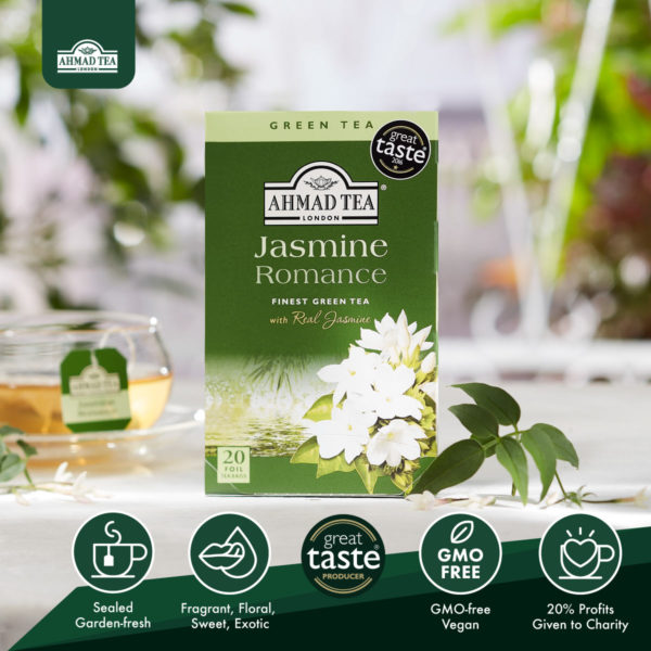 ahmad tea jasmine romance green tea 20s foil